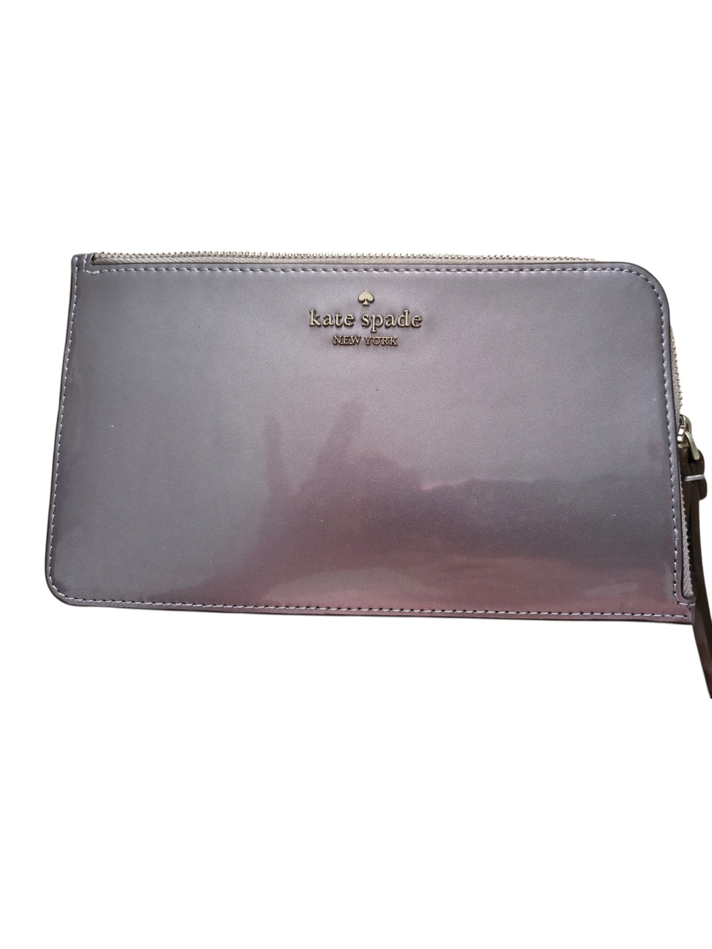 kate spade New York Metallic Gray Zip Wallet/Wristlet